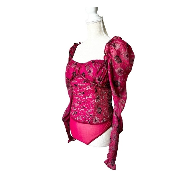 Free People Brunch Date Floral Combo Bodysuit Size XS - Picture 4 of 6